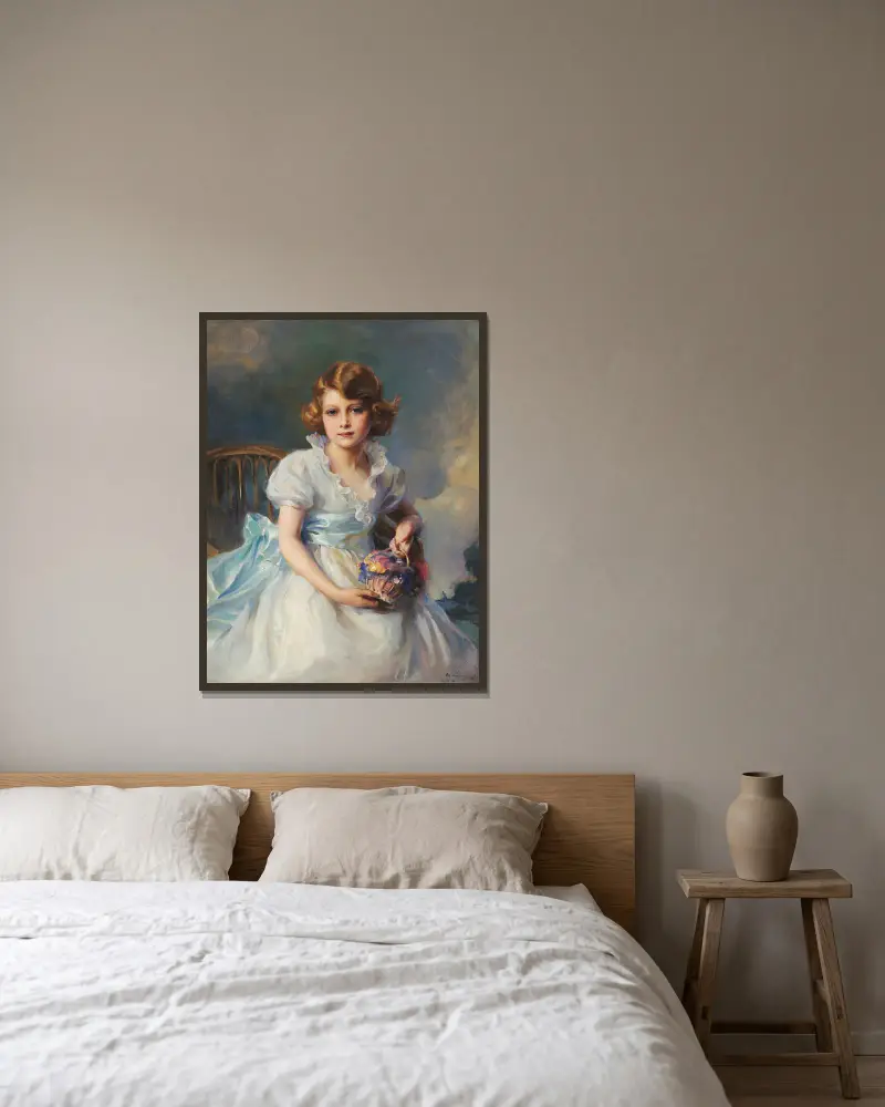 Princess Elizabeth of York av Philip Alexius de László inramad på en vägg