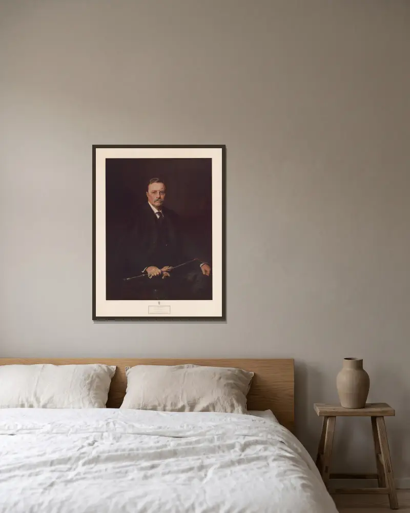 Theodore Roosevelt 26th President of the United States av Philip Alexius de László inramad på en vägg