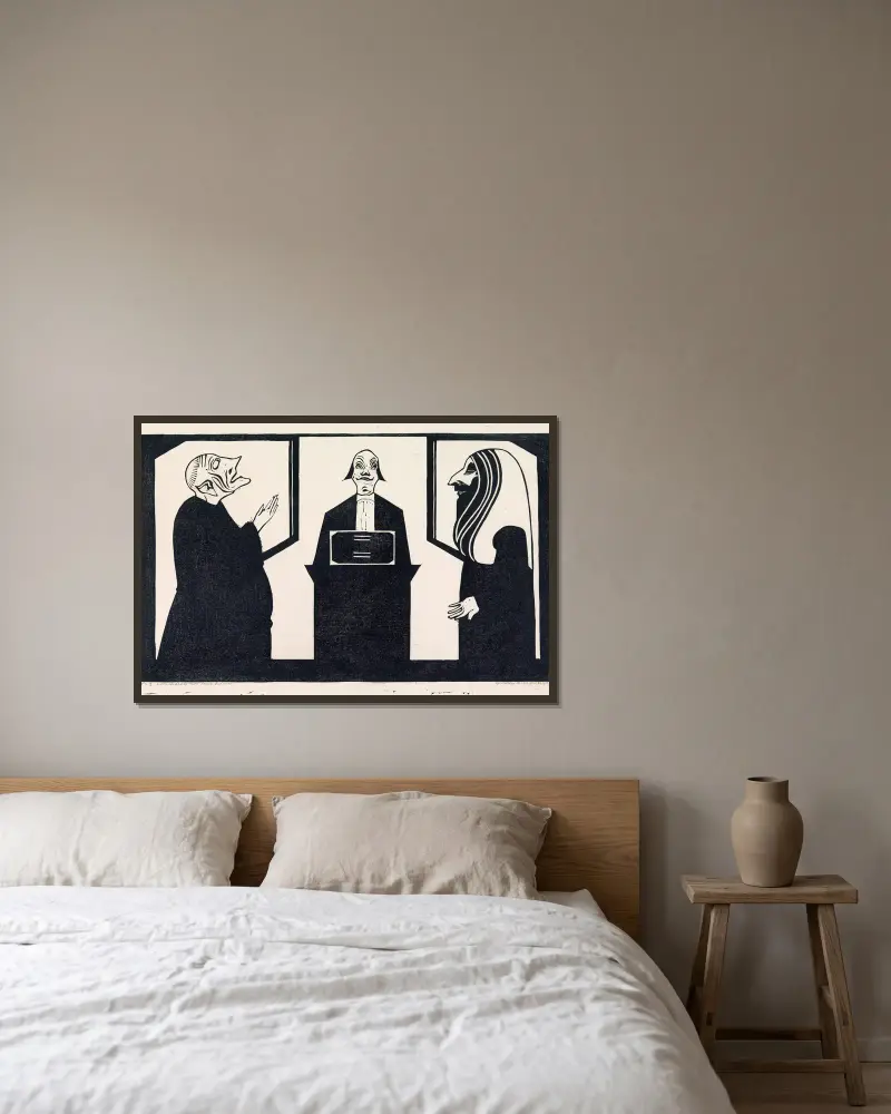 Entre ces trois mon coeur balance av Samuel Jessurun de Mesquita inramad på en vägg