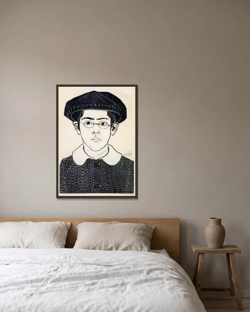 Mein Sohn (Jaap Jessurun de Mesquita) von Samuel Jessurun de Mesquita gerahmt an einer Wand