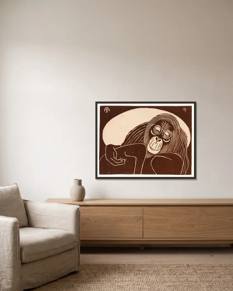 Orangutan, Samuel Jessurun de Mesquita w ramie na ścianie