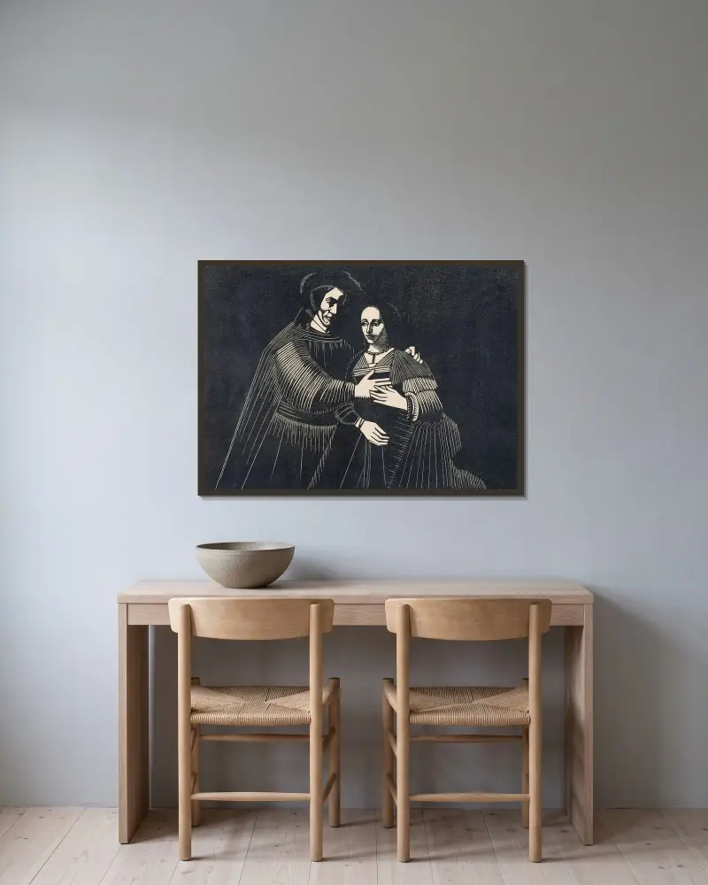 Portret pary jako postaci starotestamentowych, zwany „Żydowską oblubienicą”, Samuel Jessurun de Mesquita w ramie na ścianie
