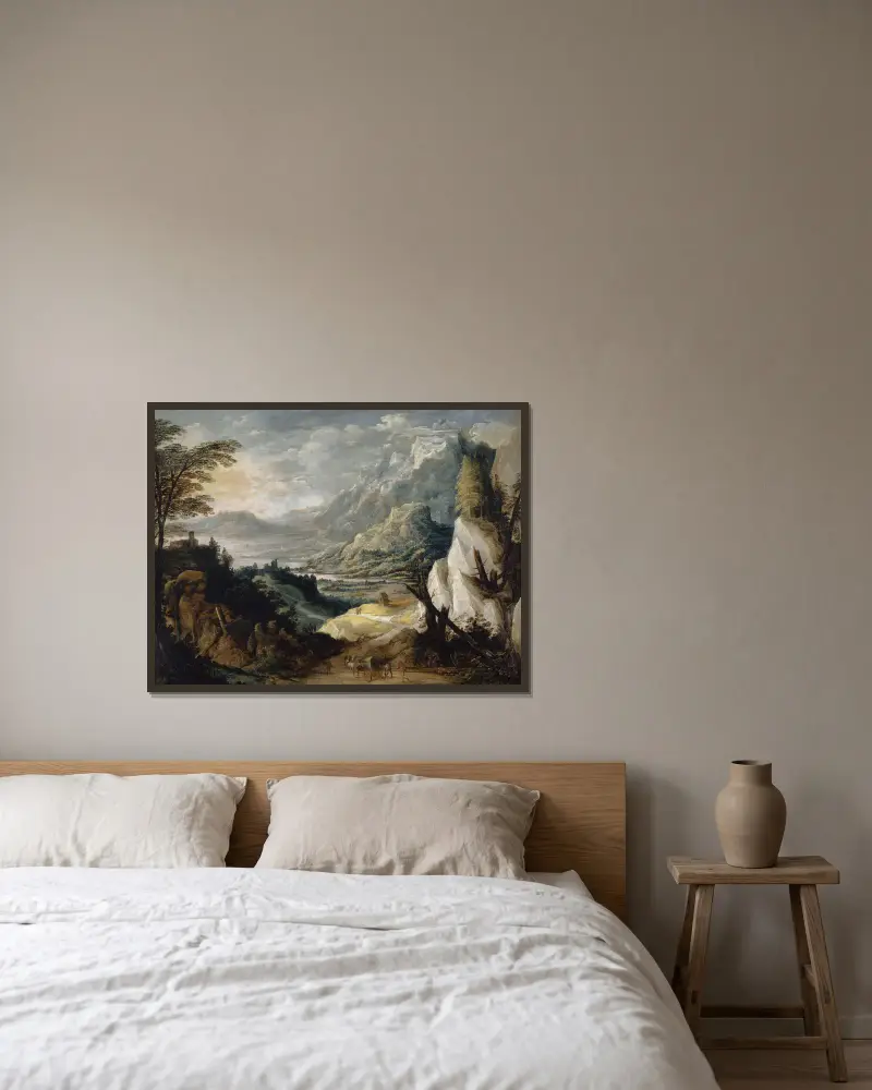 Berglandschaft – Nr. 2 von Joos de Momper gerahmt an einer Wand
