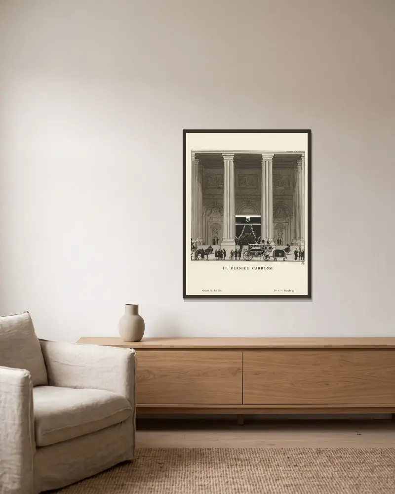 Die letzte Kutsche, 1920 – Nr. 1 von Bernard Boutet de Monvel gerahmt an einer Wand