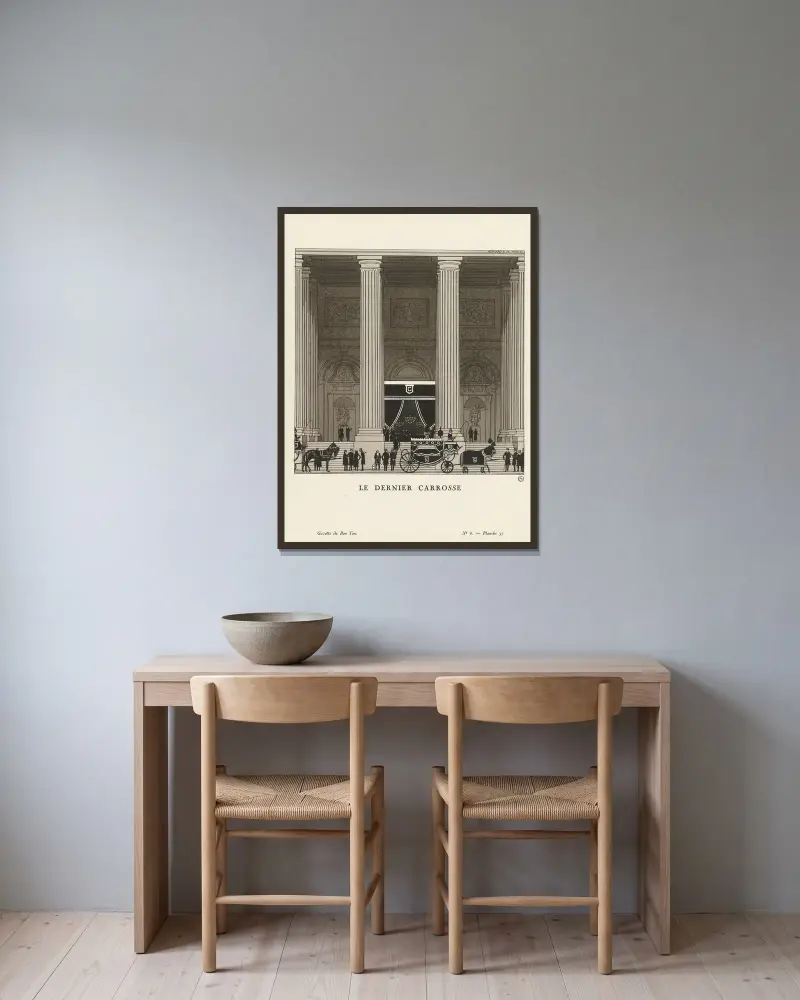 Die letzte Kutsche, 1920 – Nr. 1 von Bernard Boutet de Monvel gerahmt an einer Wand