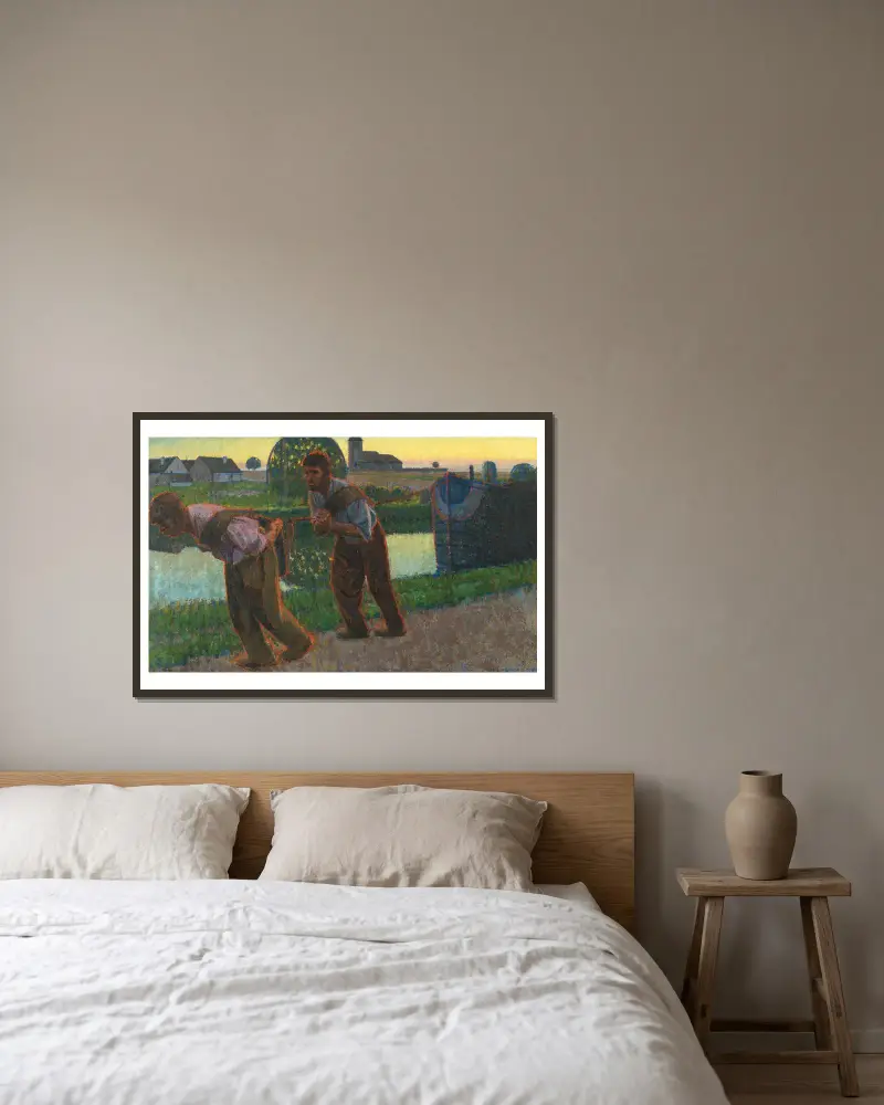 Matrosen (Die Zieher) von Bernard Boutet de Monvel gerahmt an einer Wand