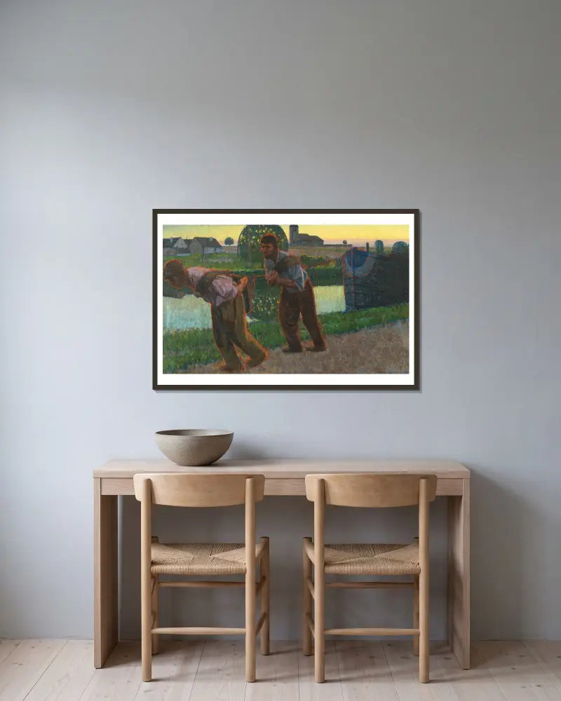 Matrosen (Die Zieher) von Bernard Boutet de Monvel gerahmt an einer Wand