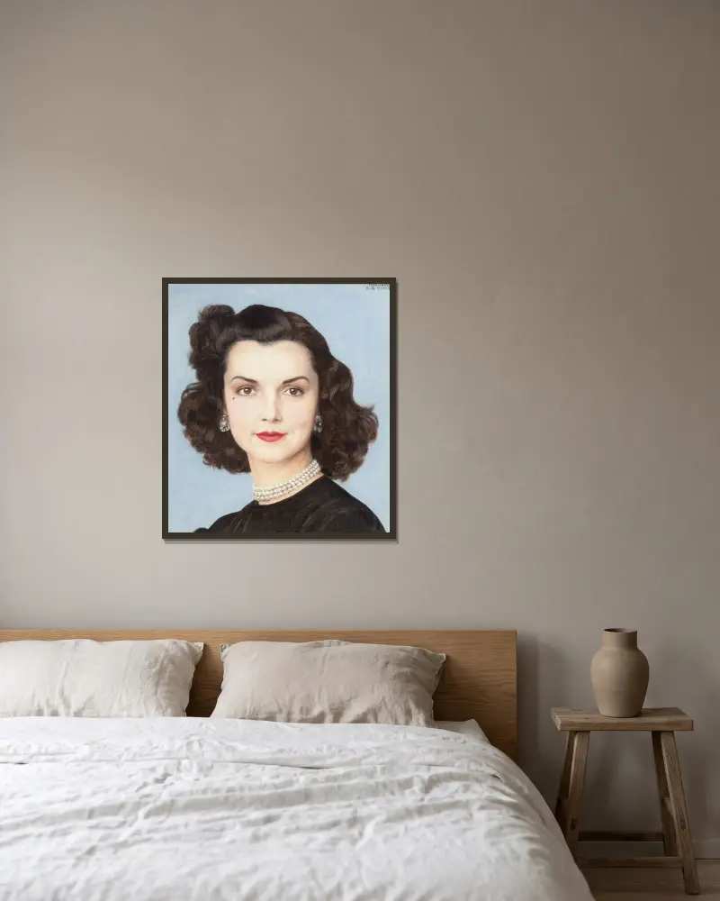Portrait of Brenda Frazier av Bernard Boutet de Monvel inramad på en vägg