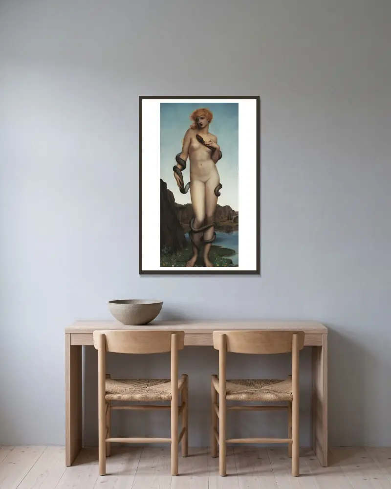 Kadmos und Harmonia von Evelyn De Morgan gerahmt an einer Wand