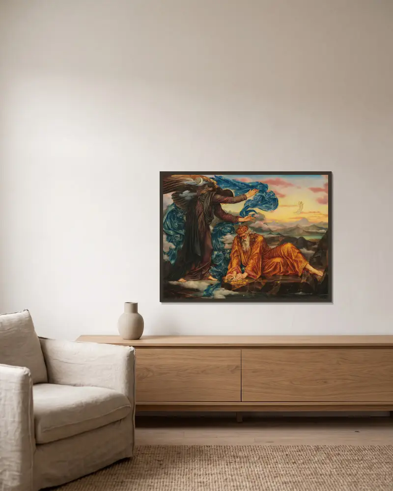 Spoutaná zemí, Evelyn De Morgan v rámu na stěně