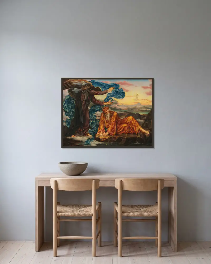 Spoutaná zemí, Evelyn De Morgan v rámu na stěně