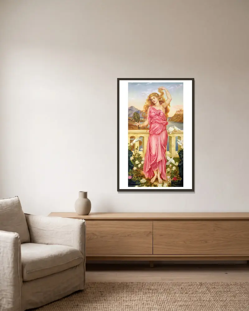 Helen Of Troy, 1898 – nr 2 av Evelyn De Morgan inramad på en vägg