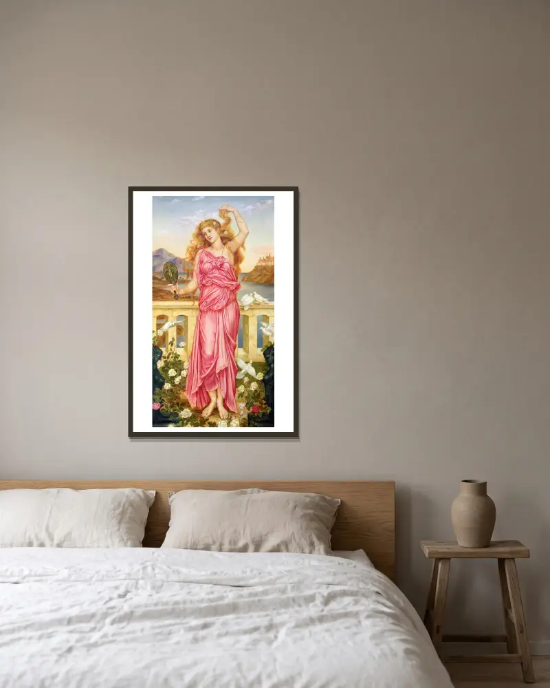 Helen Of Troy, 1898 – nr 2 av Evelyn De Morgan inramad på en vägg