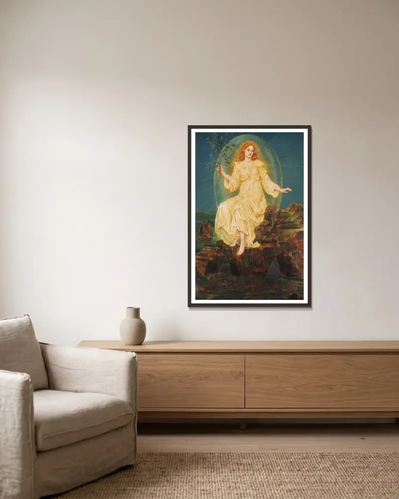 Lux in Tenebris, Evelyn De Morgan v rámu na stěně