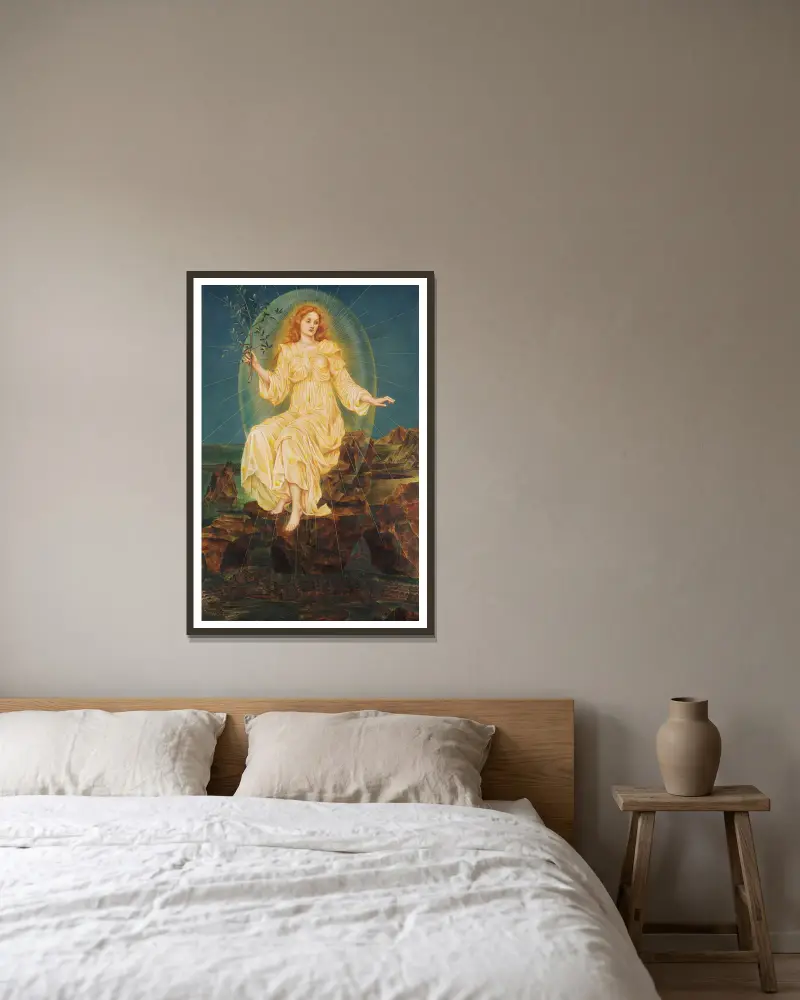 Lux in Tenebris, Evelyn De Morgan v rámu na stěně