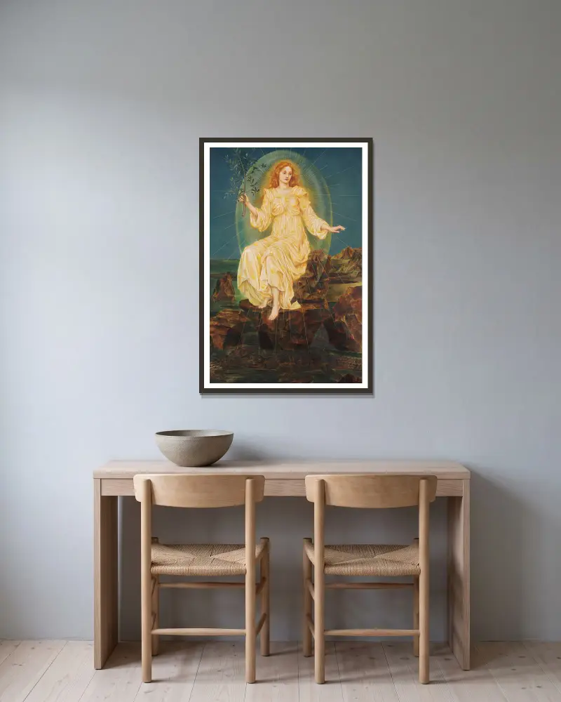 Lux in Tenebris, Evelyn De Morgan v rámu na stěně