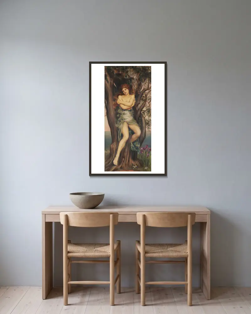 Dryaden von Evelyn De Morgan gerahmt an einer Wand