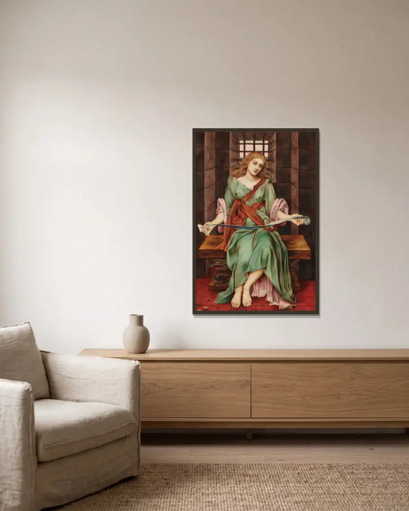 Der Kerker der Seele von Evelyn De Morgan gerahmt an einer Wand