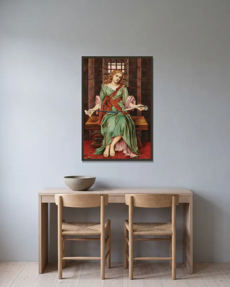 Der Kerker der Seele von Evelyn De Morgan gerahmt an einer Wand