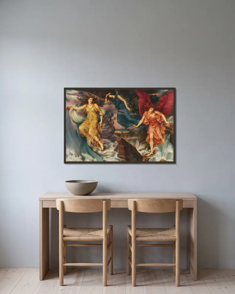 Bouřliví duchové, Evelyn De Morgan v rámu na stěně