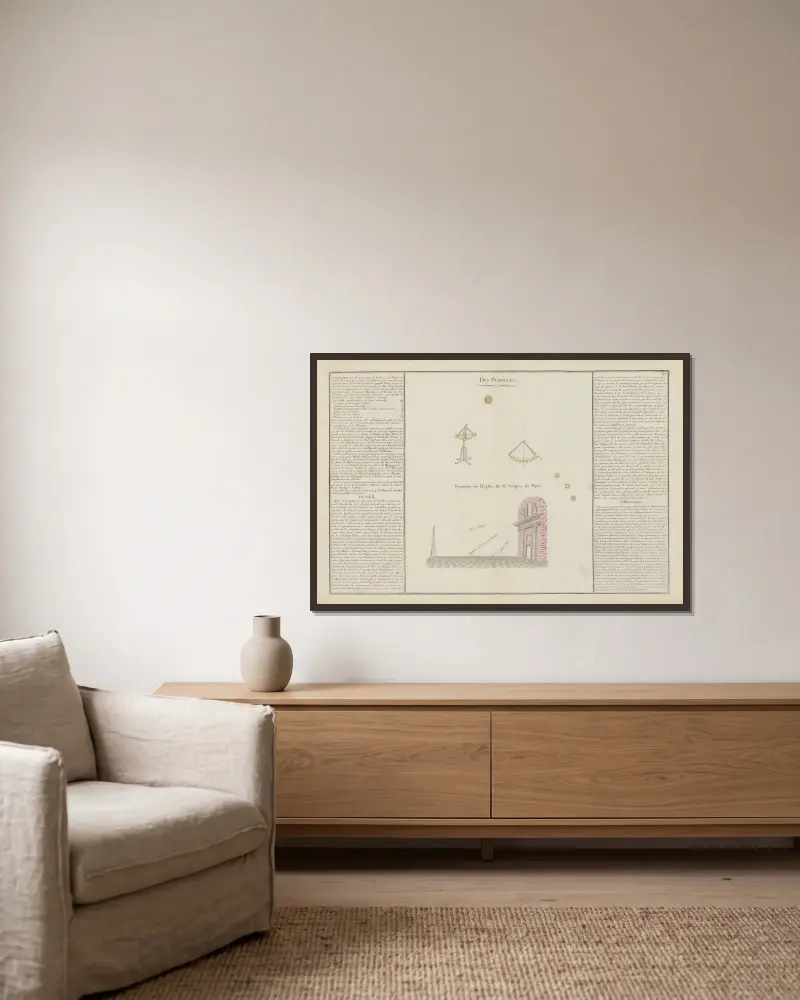 Die Planeten von Claude Buy de Mornas gerahmt an einer Wand