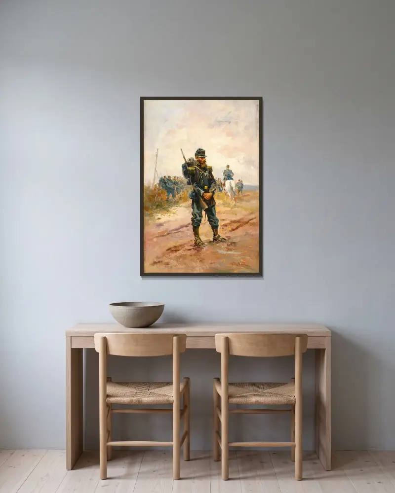 Żołnierz, Alphonse Marie de Neuville w ramie na ścianie