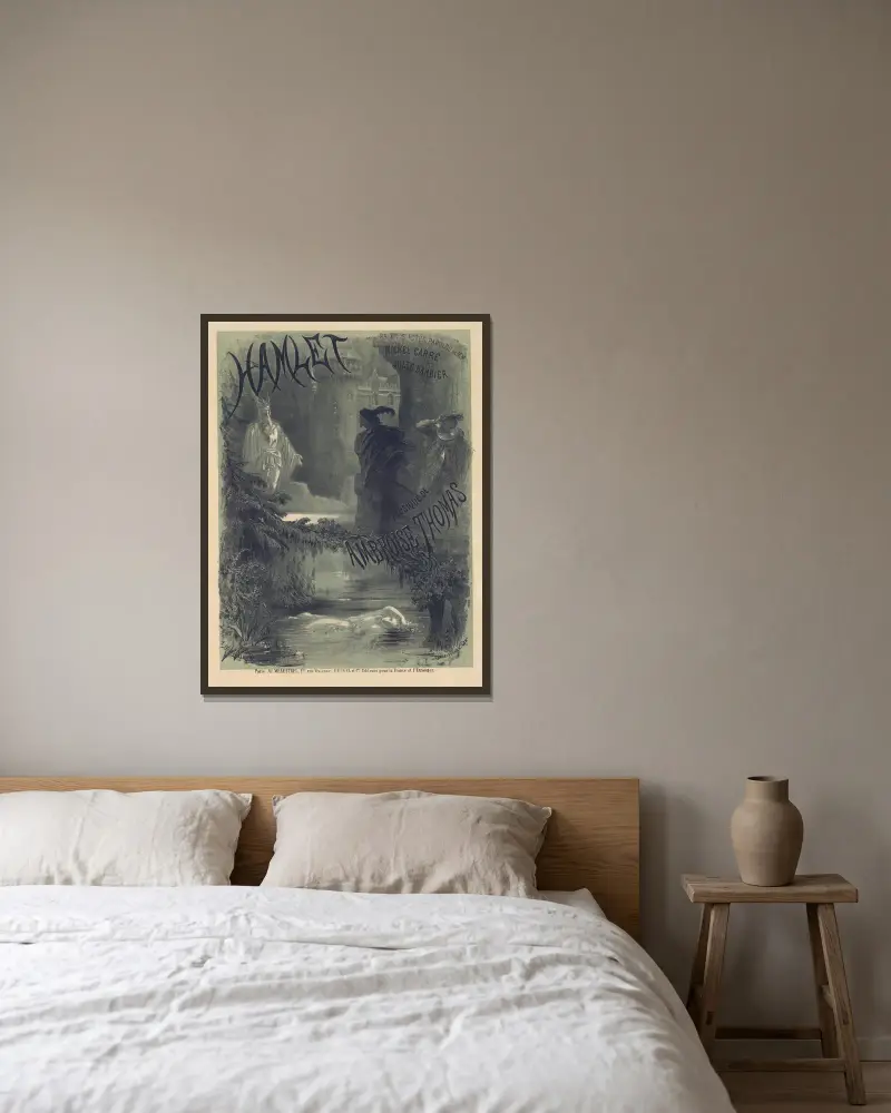 Hamlet von Alphonse Marie de Neuville gerahmt an einer Wand