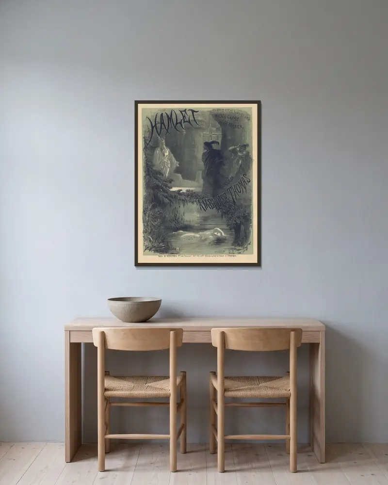 Hamlet von Alphonse Marie de Neuville gerahmt an einer Wand
