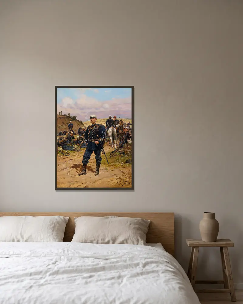 Sergent major de chasseur à pied av Alphonse Marie de Neuville inramad på en vägg