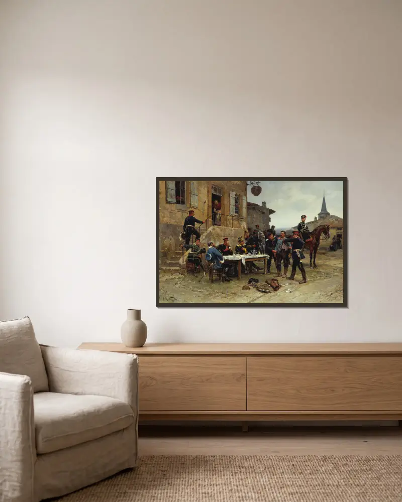 Kurýr, Alphonse Marie de Neuville v rámu na stěně