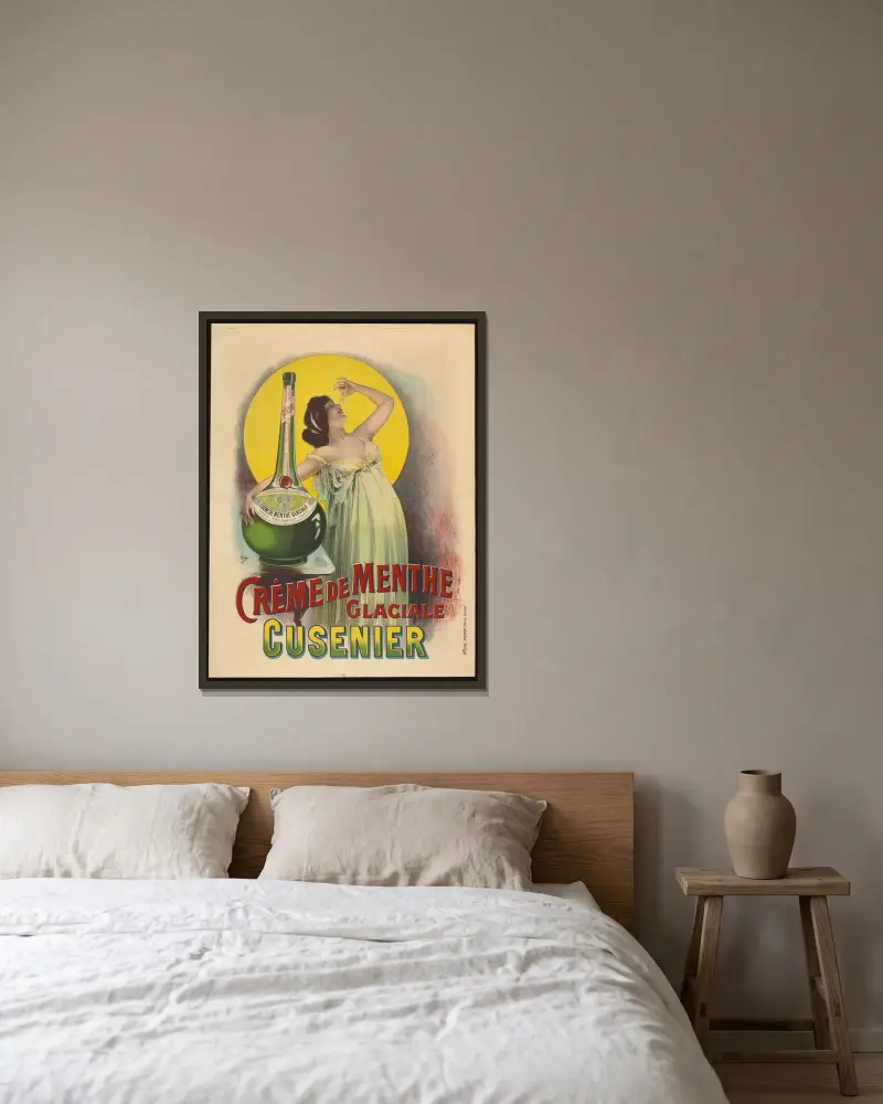 Crême de Menthe, Glaciale, Cusenier von Pal (Jean de Paleologue) gerahmt an einer Wand