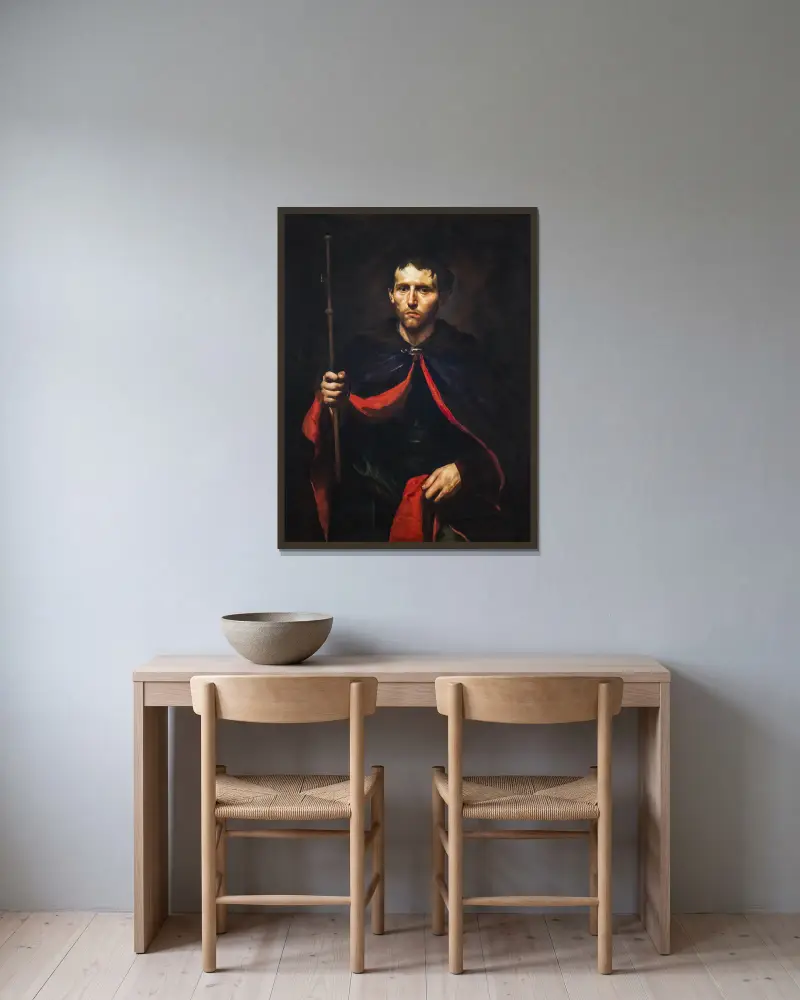 Ein Kriegerheiliger von Jusepe de Ribera gerahmt an einer Wand