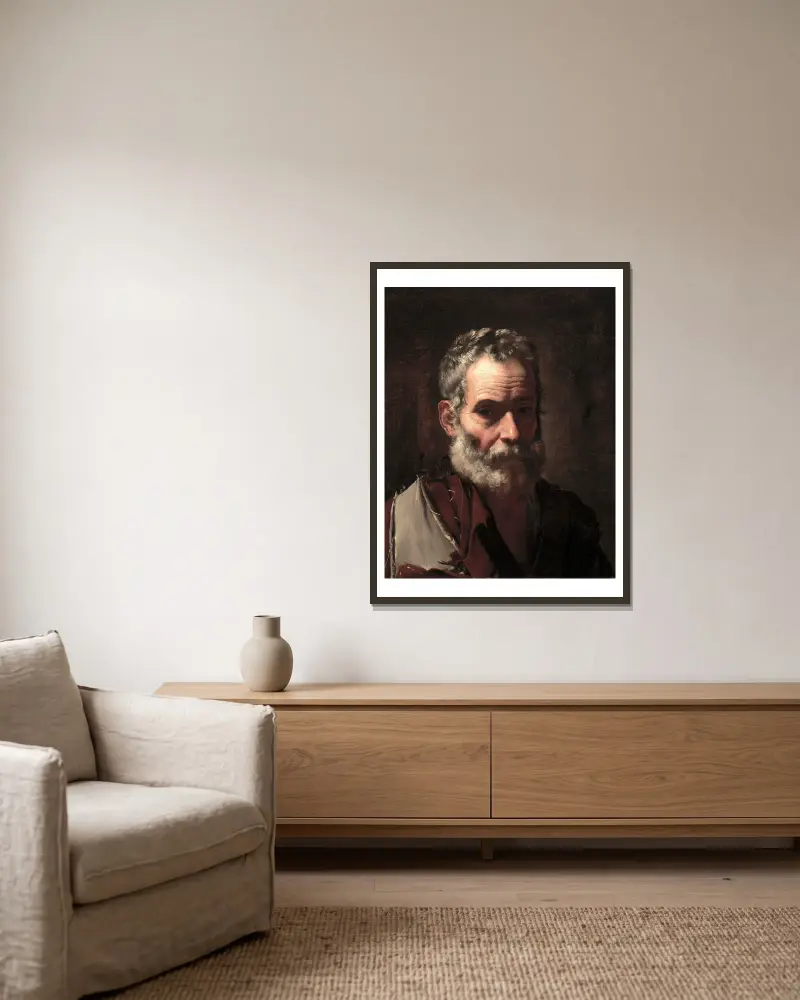 Stařec, Jusepe de Ribera v rámu na stěně