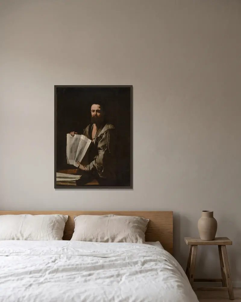 Eukleides, Jusepe de Ribera v rámu na stěně