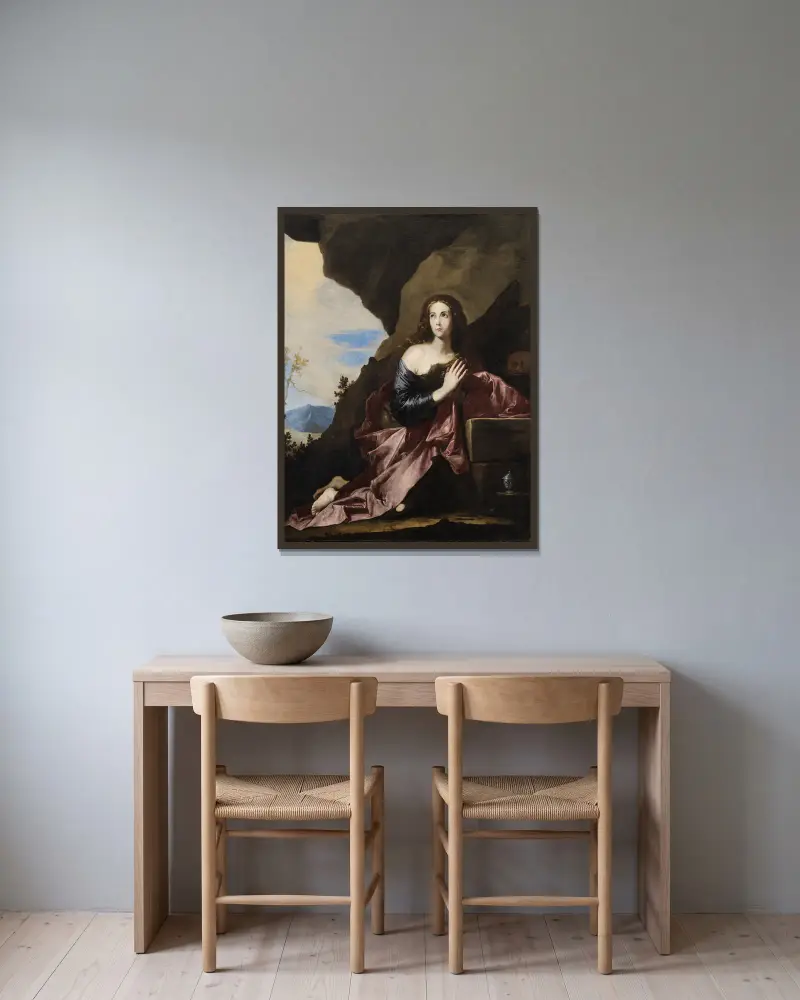 Pokutująca Maria Magdalena, Jusepe de Ribera w ramie na ścianie