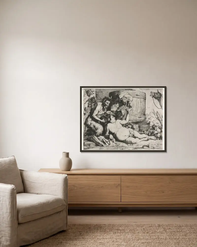 Silénos, Jusepe de Ribera v rámu na stěně