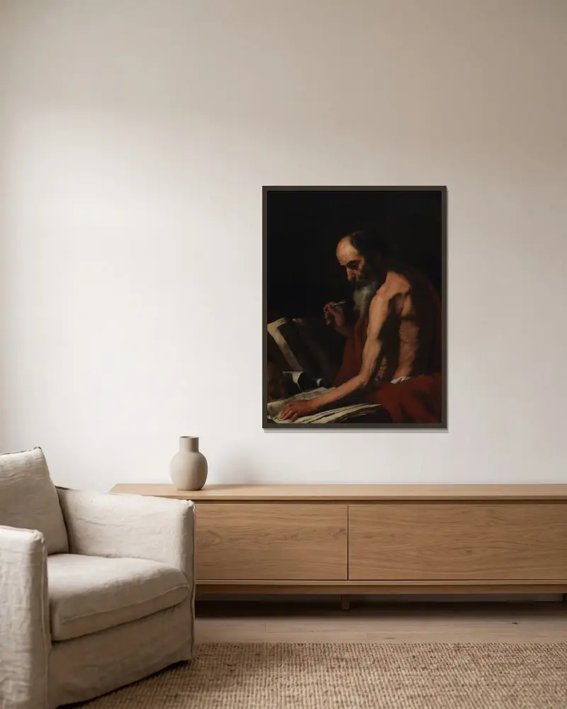 Svatý Jeroným, Jusepe de Ribera v rámu na stěně