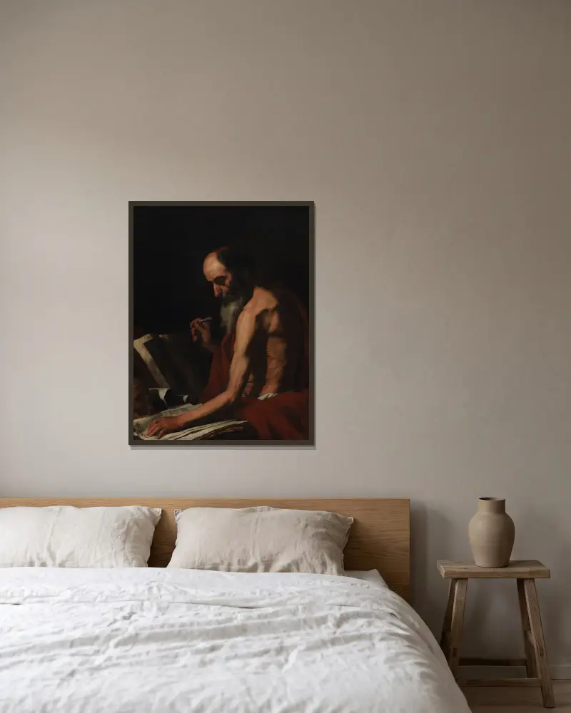 Svatý Jeroným, Jusepe de Ribera v rámu na stěně
