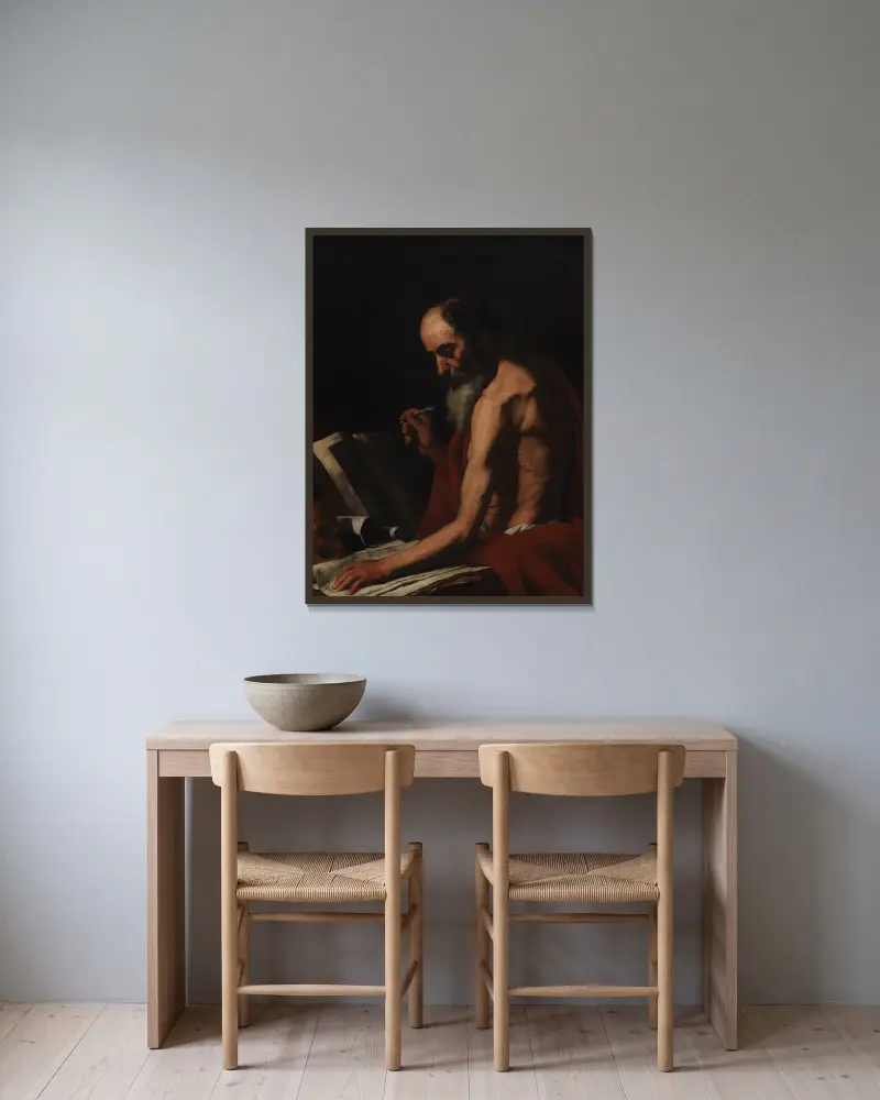 Svatý Jeroným, Jusepe de Ribera v rámu na stěně