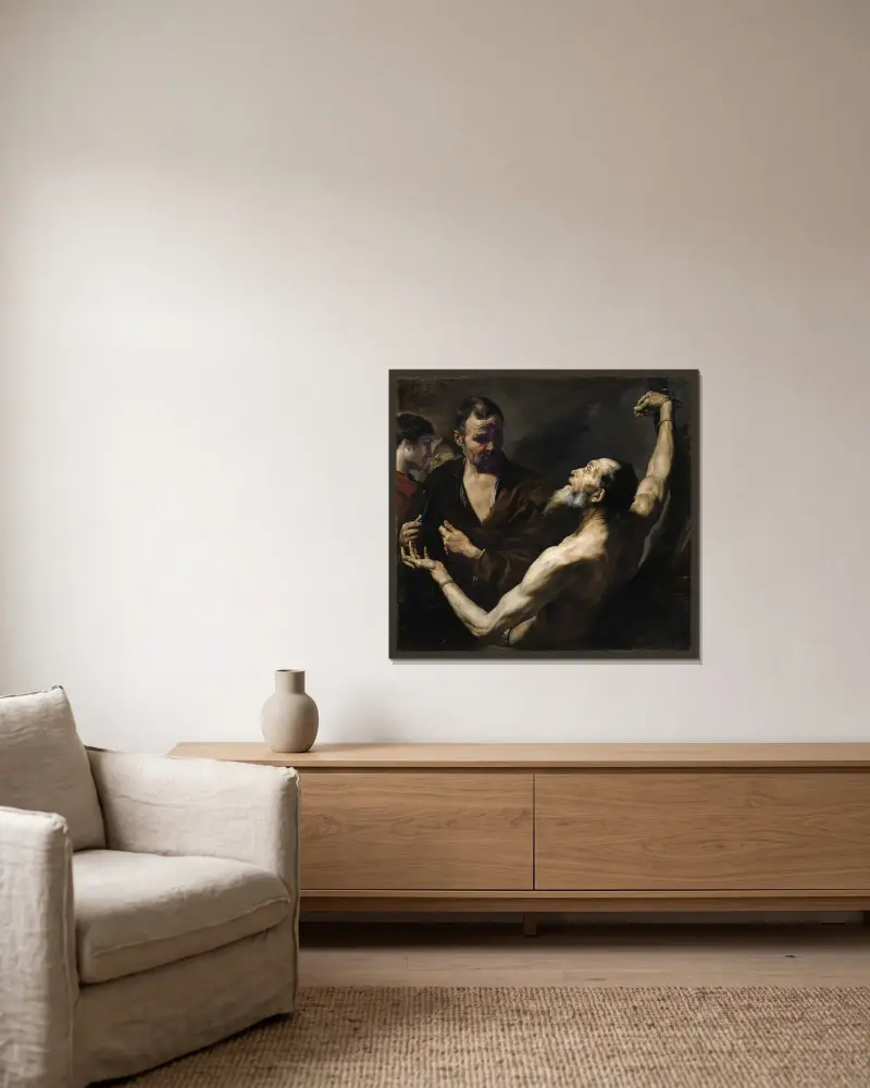 Mučednictví svatého Bartoloměje, Jusepe de Ribera v rámu na stěně