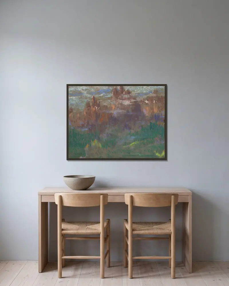 Berglandschaft – Nr. 2 von Rodolphe De Saegher gerahmt an einer Wand