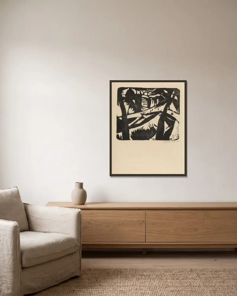 Utsikt över Amsterdam av Gustave De Smet inramad på en vägg