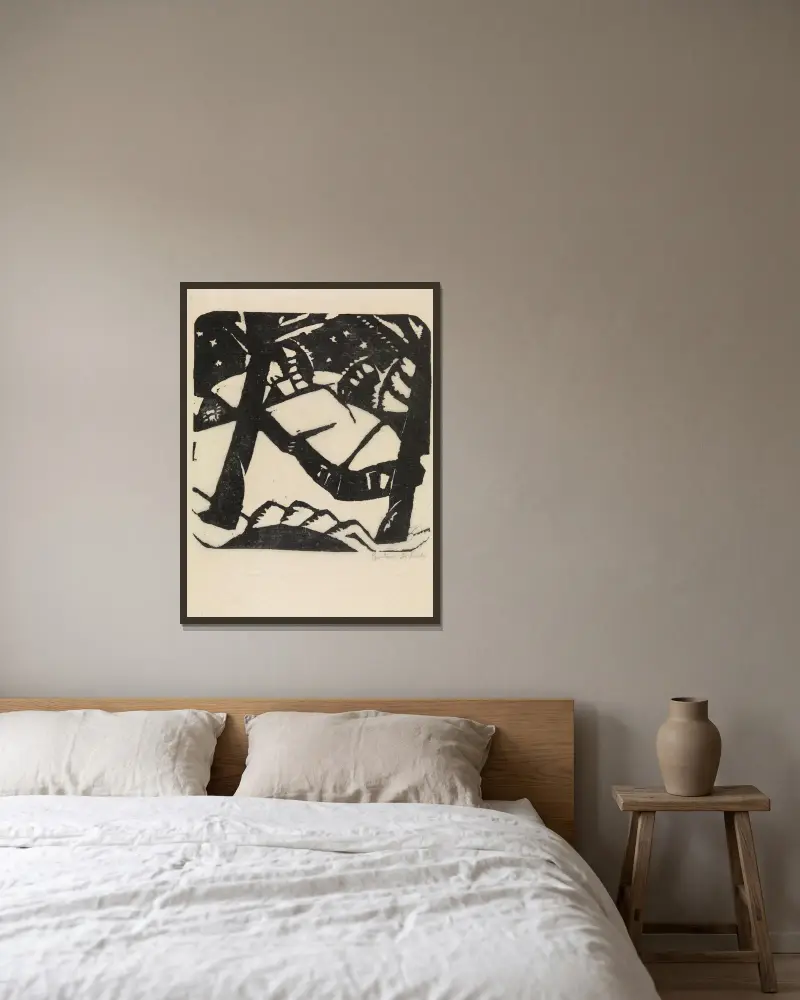 Zimní večer, Gustave De Smet v rámu na stěně