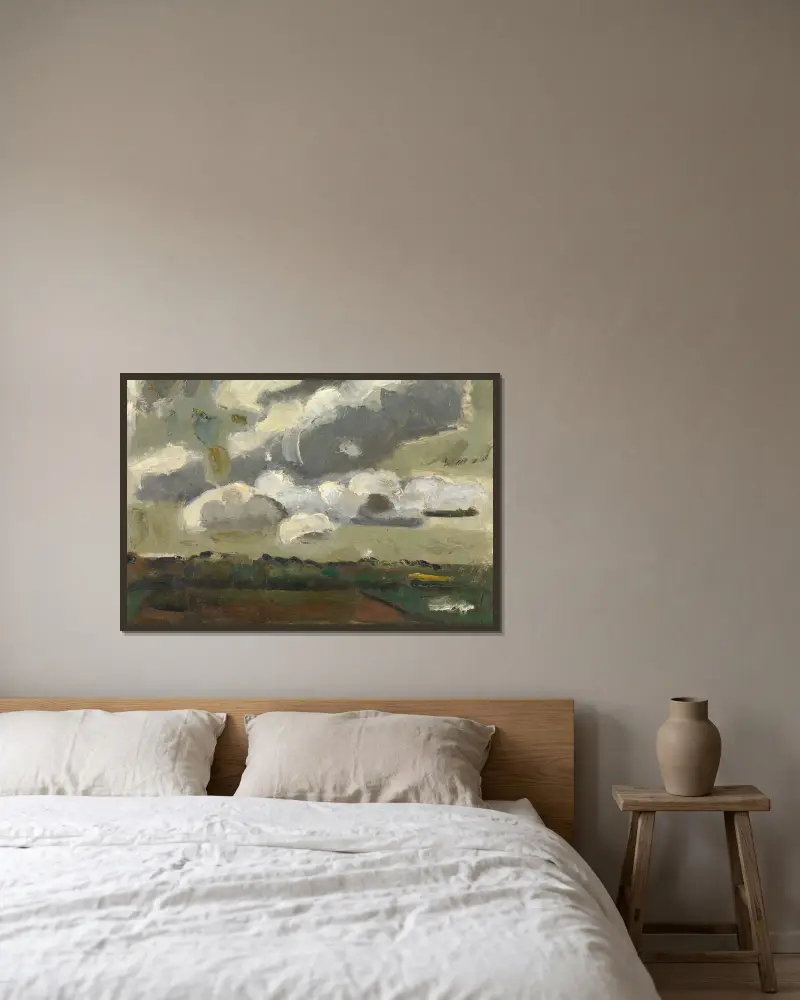 Clouds av Gustave De Smet inramad på en vägg