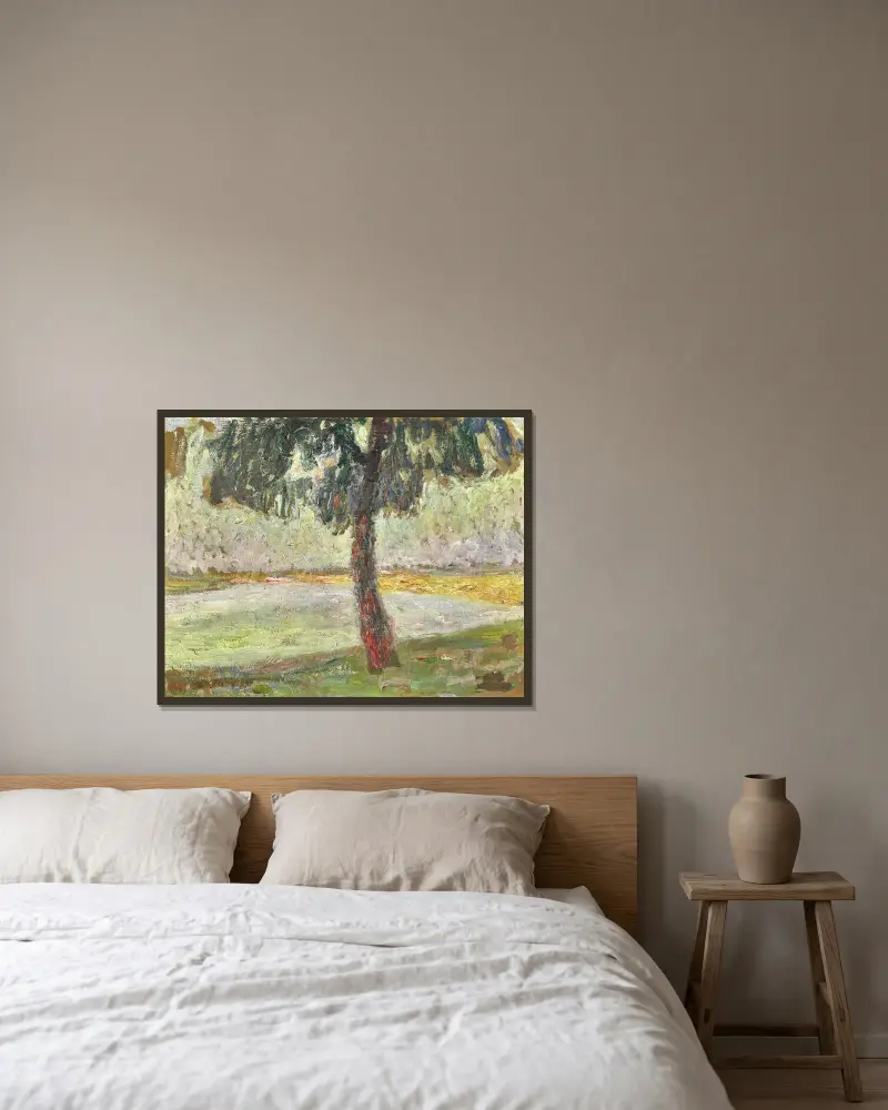 Änder vid Lys av Gustave De Smet inramad på en vägg