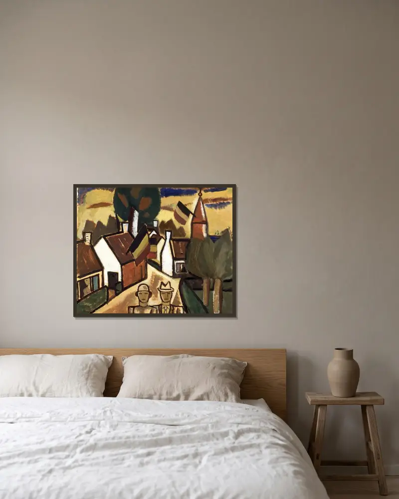 Fair in Deurle (Sint-Martens-Latem) av Gustave De Smet inramad på en vägg