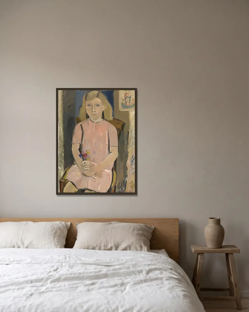 Girl in Pink av Gustave De Smet inramad på en vägg
