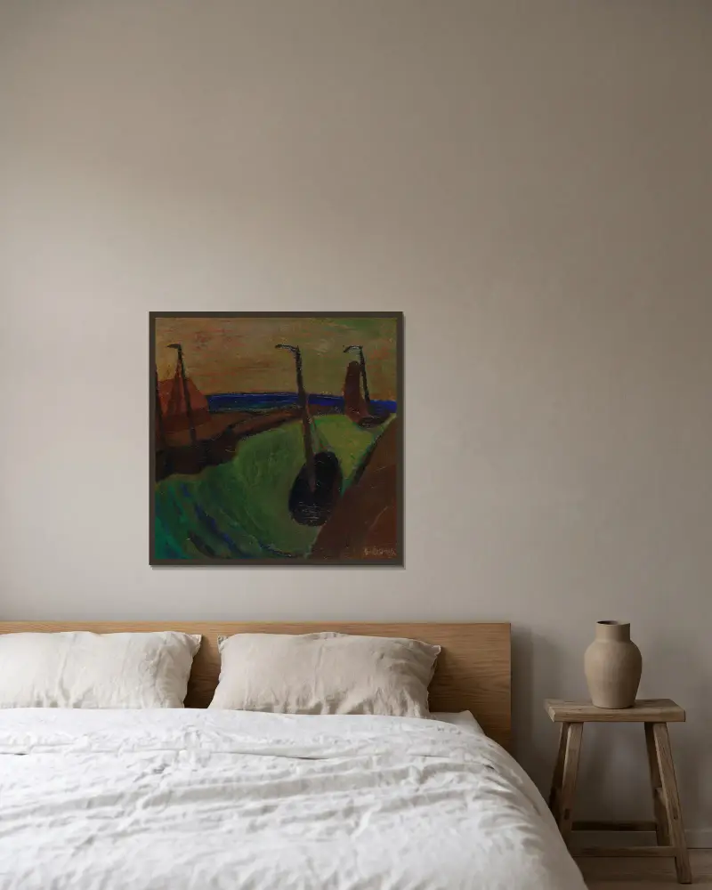 Pohled na přístav, Gustave De Smet v rámu na stěně