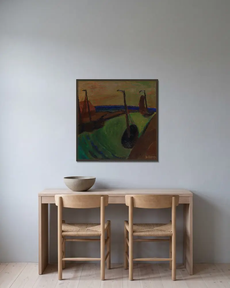 Pohled na přístav, Gustave De Smet v rámu na stěně