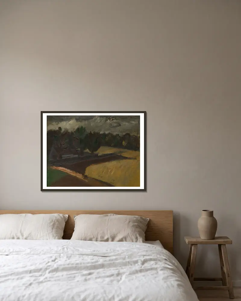 Landschaft von Gustave De Smet gerahmt an einer Wand